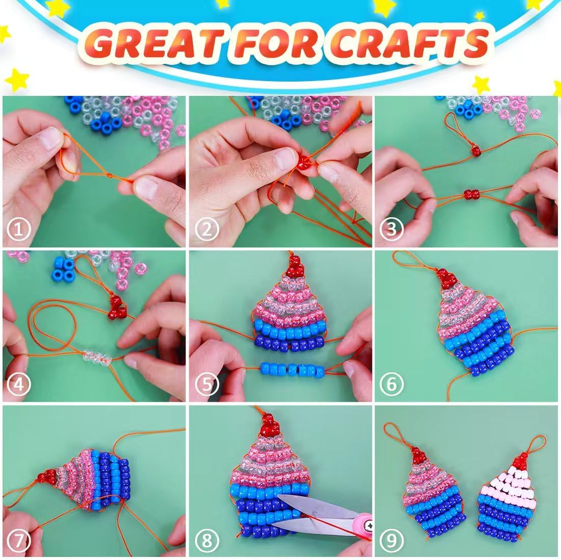 Glitter Pony Beads(1000pcs Dark Yellow Glitter), Beads for Jewelry Making, Beading Supplies, Arts & Crafts Materials for Jewelry Making.