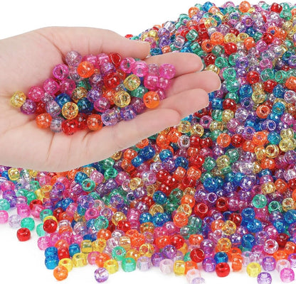 Glitter Pony Beads(1000pcs Dark Yellow Glitter), Beads for Jewelry Making, Beading Supplies, Arts & Crafts Materials for Jewelry Making.