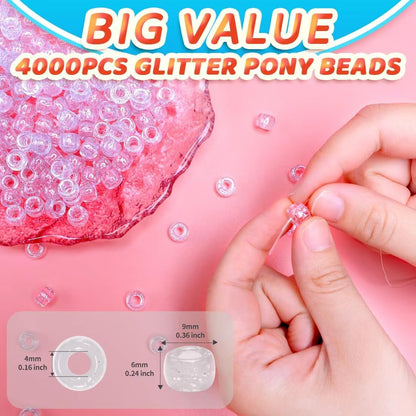 Glitter Pony Beads(1000pcs Dark Yellow Glitter), Beads for Jewelry Making, Beading Supplies, Arts & Crafts Materials for Jewelry Making.