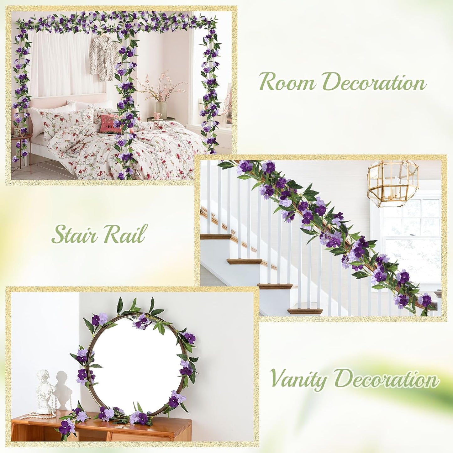 JUSTOYOU Artificial Rose Vines Yellow Flowers Garland Hanging Silk Rose Vine for Wedding Home Office Arch Arrangement Decoration 7.6FT(2PCS)