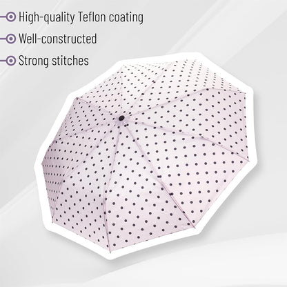 Windproof Travel Umbrella, Small Water-Resistant Automatic Folding Umbrella for Rain and Sun, Light, Compact and Portable for Women & Men, Fits Car & Backpack