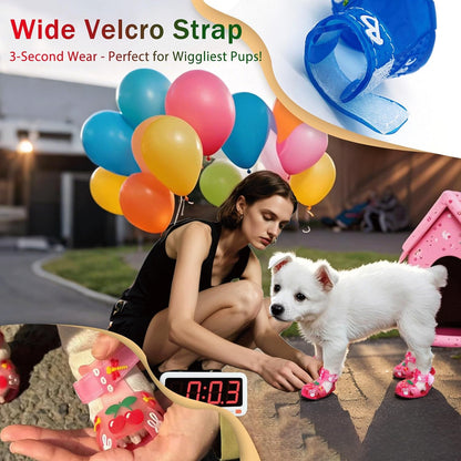 4Pcs Yellow Dog Cooling Shoes for Small Dogs (Size 2) - Summer Breathable Jelly Sandals with Adjustable Velcro & Non-Slip Sole - Protects Paws from Hot Pavement - Fits Bichon, Poodle, Pomeranian