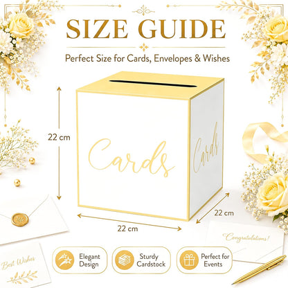 Light Yellow Card Box for Parties, Weddings, Birthdays, Bridal & Baby Showers, Anniversaries, Graduations & Retirements Party Decorations – Cards, Raffle, Wishes & Money Card Boxes