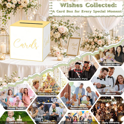 Light Yellow Card Box for Parties, Weddings, Birthdays, Bridal & Baby Showers, Anniversaries, Graduations & Retirements Party Decorations – Cards, Raffle, Wishes & Money Card Boxes