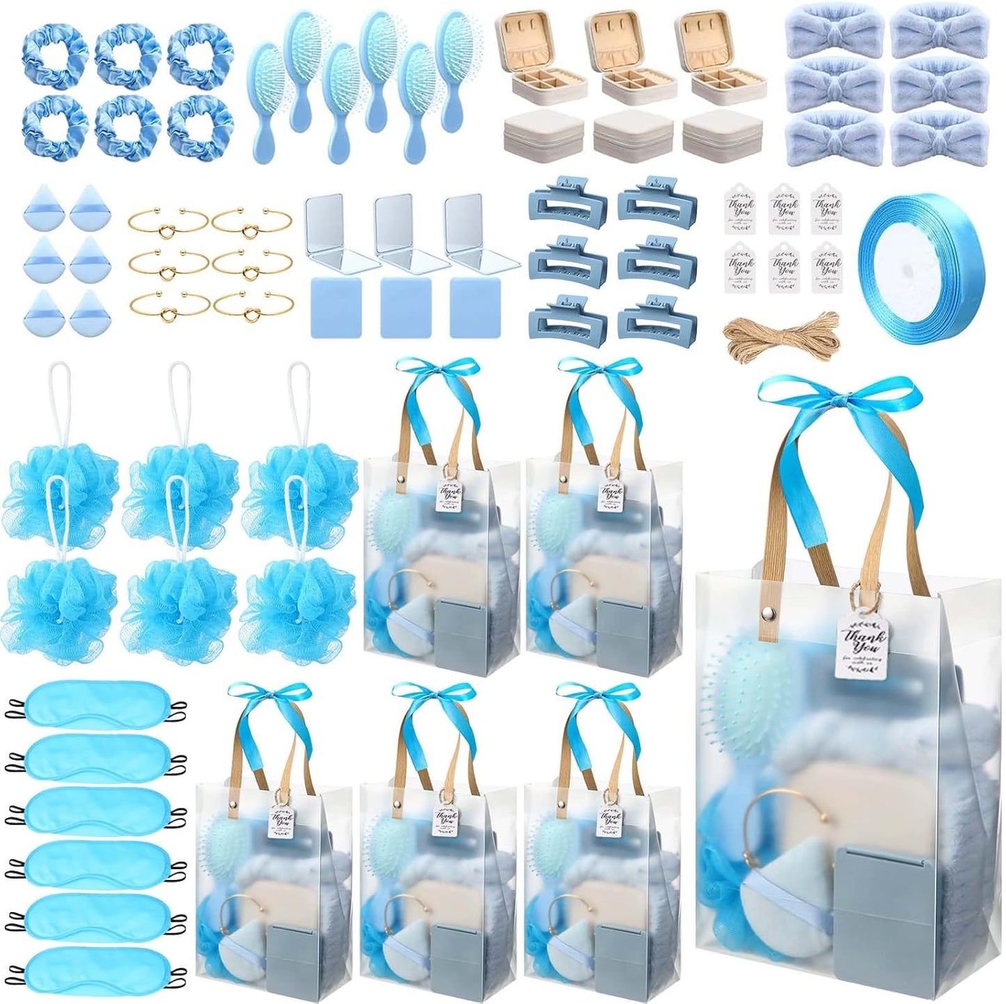 74Pcs Baby Shower Prizes for Game Winners Baby Shower Favors Gifts including Headband Hair Brush Jewelry Box with Gift Bag for Baby Shower Game Prizes Wedding Bridal Shower Favors (Yellow)