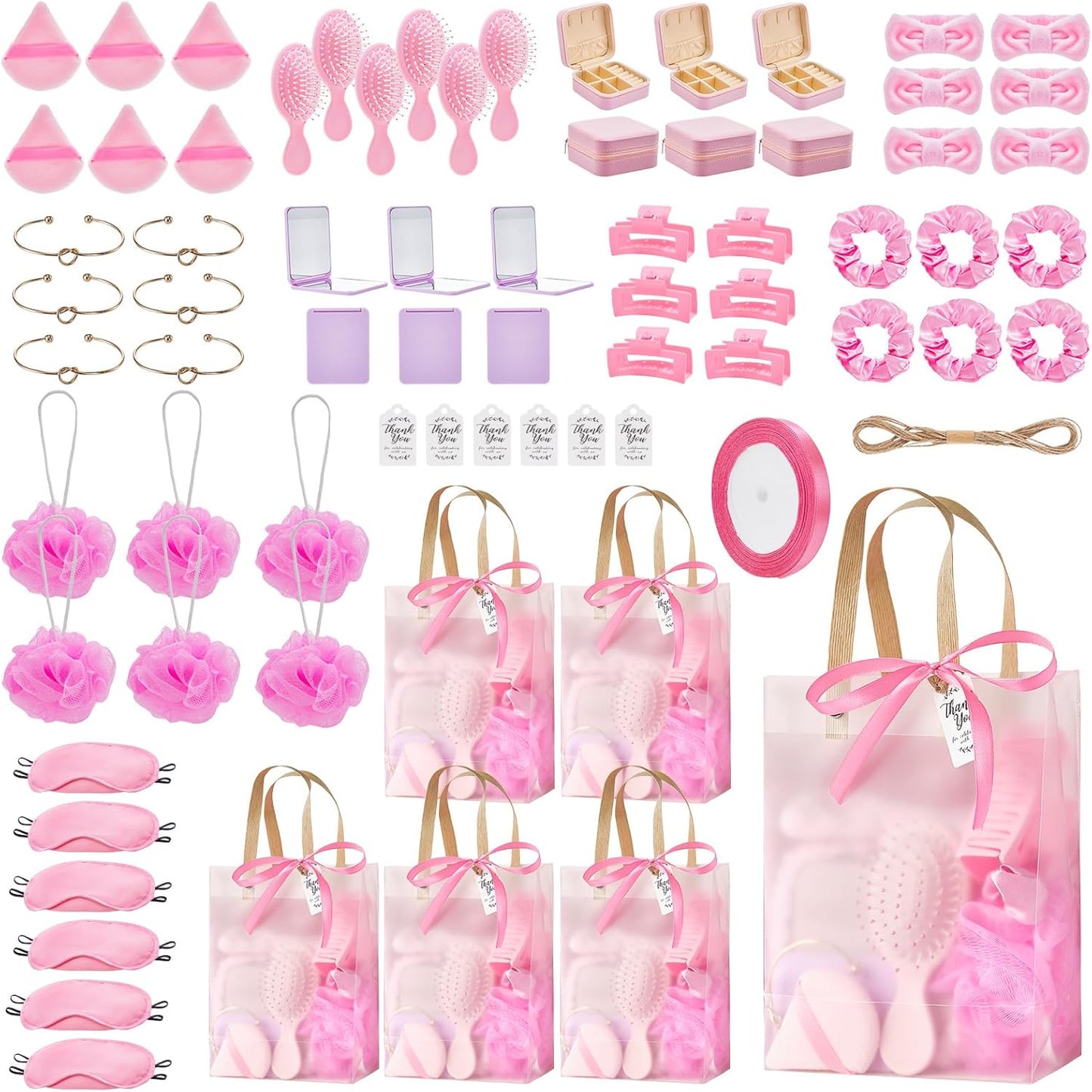 74Pcs Baby Shower Prizes for Game Winners Baby Shower Favors Gifts including Headband Hair Brush Jewelry Box with Gift Bag for Baby Shower Game Prizes Wedding Bridal Shower Favors (Yellow)