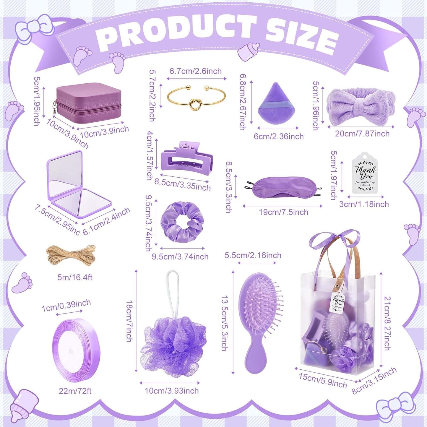 74Pcs Baby Shower Prizes for Game Winners Baby Shower Favors Gifts including Headband Hair Brush Jewelry Box with Gift Bag for Baby Shower Game Prizes Wedding Bridal Shower Favors (Yellow)