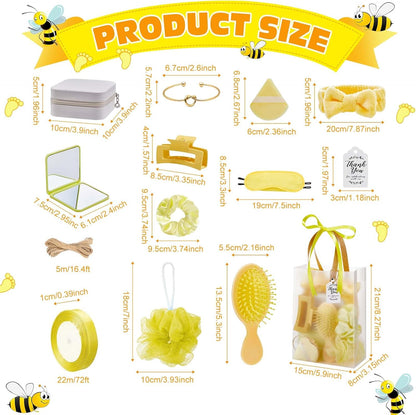 74Pcs Baby Shower Prizes for Game Winners Baby Shower Favors Gifts including Headband Hair Brush Jewelry Box with Gift Bag for Baby Shower Game Prizes Wedding Bridal Shower Favors (Yellow)