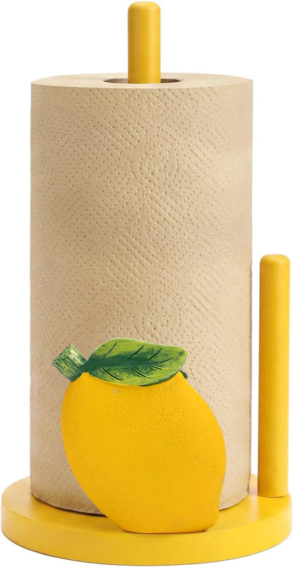 Lemon Paper Towel Holder 3D Lemon Kitchen Decor Countertop Toilet Paper Towel Stand 12.5 Inch Yellow Resin Decorative Funny Housewarming Gifts for Women Farmhouse, Home Decor