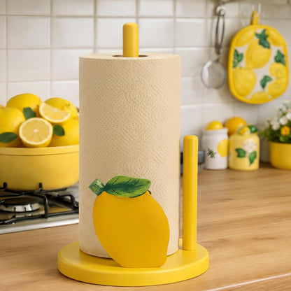 Lemon Paper Towel Holder 3D Lemon Kitchen Decor Countertop Toilet Paper Towel Stand 12.5 Inch Yellow Resin Decorative Funny Housewarming Gifts for Women Farmhouse, Home Decor
