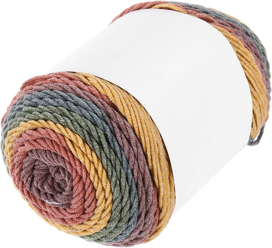 Cotton Acrylic Yarn for Crocheting, 211 Yard 5 Ply Soft Gradient Yarn Acrylic 45% Cotton 55% Used for DIY Knitting Blankets Scarves(1 Packx100g,Yellow,Green,Red,Purple,Blue)