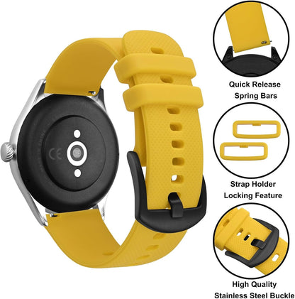 Anbeer Silicone Watch Band 16mm 18mm 20mm 22mm 24mm 19mm 21mm Quick Release Rubber Watch Straps for Men Women,Stainless Steel Buckle