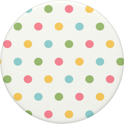 Green, Pink, Green and Yellow Polka Dot Design