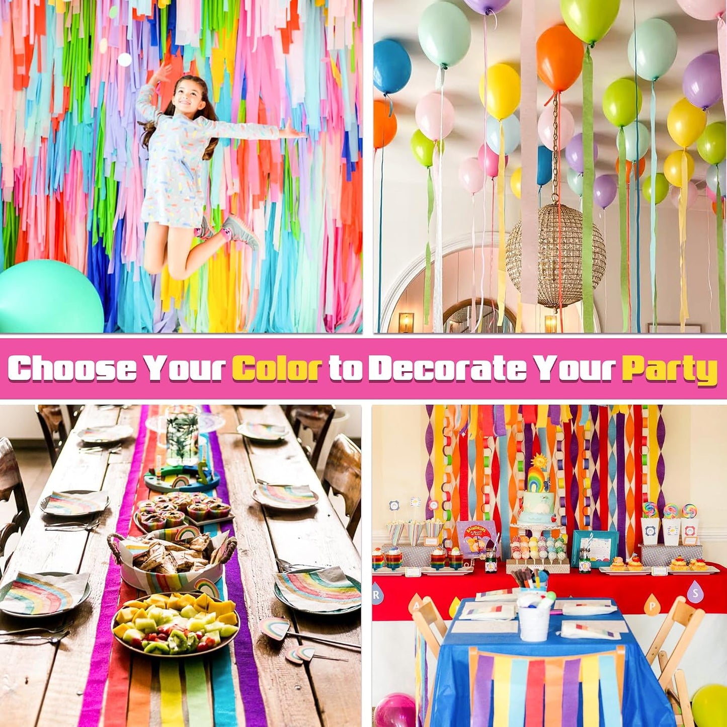 Butter Yellow Crepe Paper Streamers Party Decorations, 6 Rolls 738 Ft Party Streamers for Birthday, Baby Shower, Wedding, Graduation, Backdrops, Ceilings and DIY Crafts