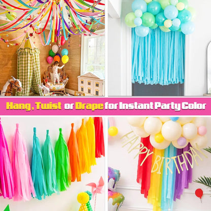 Butter Yellow Crepe Paper Streamers Party Decorations, 6 Rolls 738 Ft Party Streamers for Birthday, Baby Shower, Wedding, Graduation, Backdrops, Ceilings and DIY Crafts