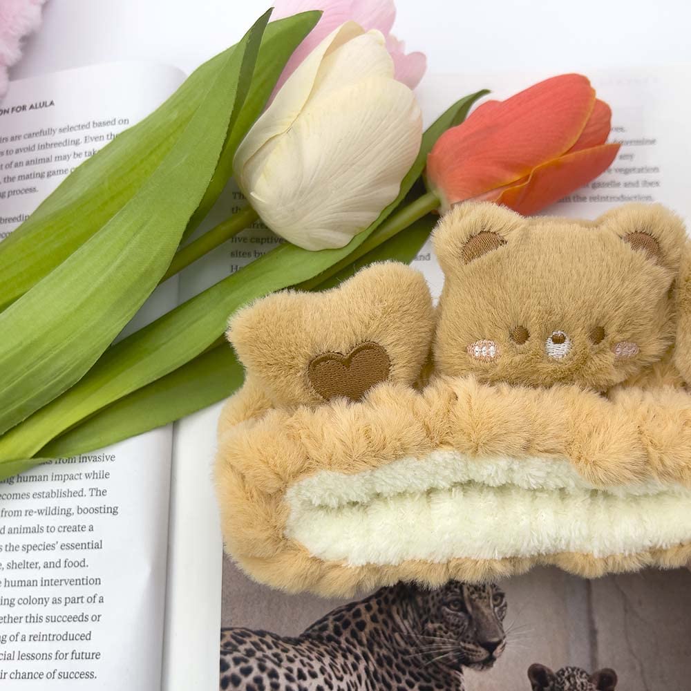 Kawaii Spa Headband - Cute Duck Towel Headband for Women's Skin Care, Makeup & Wash - Soft Microfiber Coral Fleece (Yellow, Duck)
