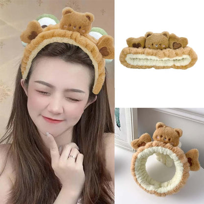 Kawaii Spa Headband - Cute Duck Towel Headband for Women's Skin Care, Makeup & Wash - Soft Microfiber Coral Fleece (Yellow, Duck)