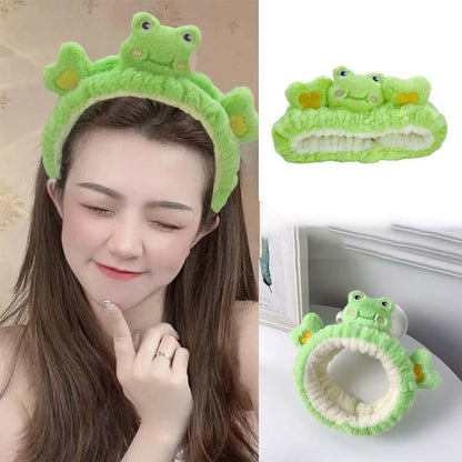 Kawaii Spa Headband - Cute Duck Towel Headband for Women's Skin Care, Makeup & Wash - Soft Microfiber Coral Fleece (Yellow, Duck)
