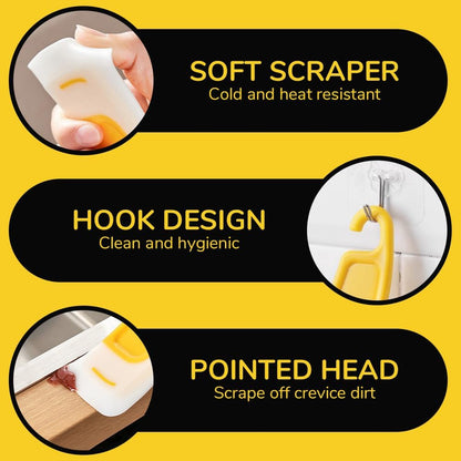 Kitchen Silicone Spatula Set, High Heat Resistant, Pan Cleaning Scraper (Yellow)