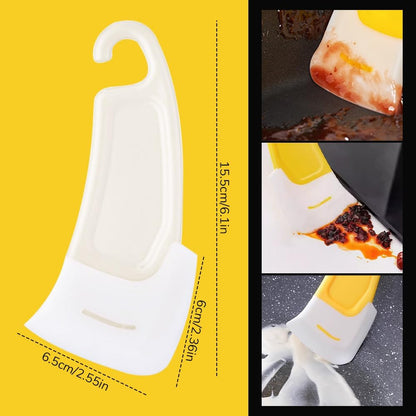 Kitchen Silicone Spatula Set, High Heat Resistant, Pan Cleaning Scraper (Yellow)