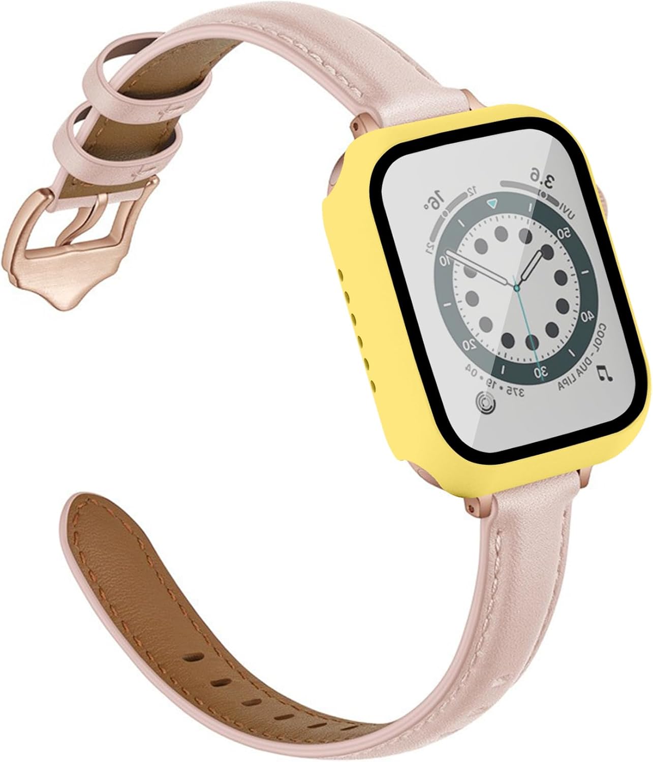 2 in 1 Design Hard PC Case with Tempered Glass Screen Protector for Apple Watch 10/11,Ultra-Thin Scratch Resistant Smartwatch Cover for iWatch 42mm Accessories - Yellow