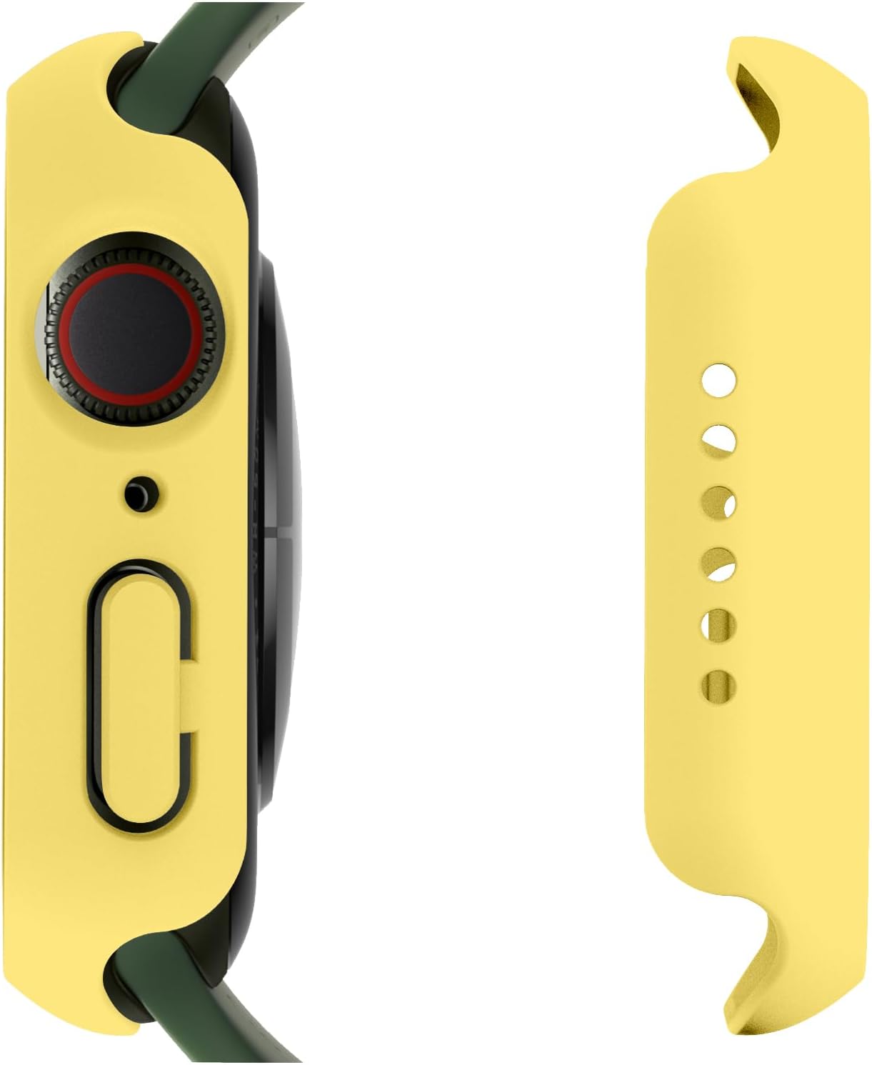 2 in 1 Design Hard PC Case with Tempered Glass Screen Protector for Apple Watch 10/11,Ultra-Thin Scratch Resistant Smartwatch Cover for iWatch 42mm Accessories - Yellow
