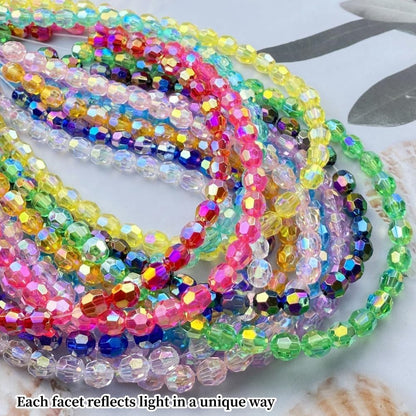 1000pcs 6mm Acrylic Faceted Round Beads AB Colors Glossy Acrylic Beads Round Spacer Beads with Hole for DIY Bracelet Necklace Jewelry Making Supplies Handmade Craft(Yellow AB)