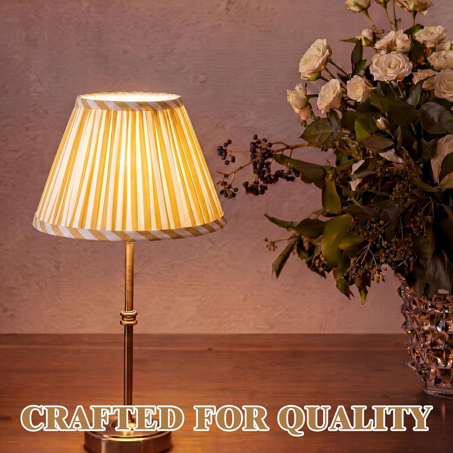 2 Pack Small Pleated Lamp Shades, 5" Top x 10" Bottom x 5.5" High Bell Fabric Shades for Table Lamps, Small Replacement Lampshades for Table Bedroom Home Decor(Yellow)