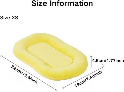 Cozy Crystal Velvet Rabbit Bed Pad, Soft Pet Cushion for Small Animals, Non-Slip Washable Mat for Bunny Guinea Pig Hamster, Warm Plush Sleep Nest for Indoor Use (Yellow,X-Small)