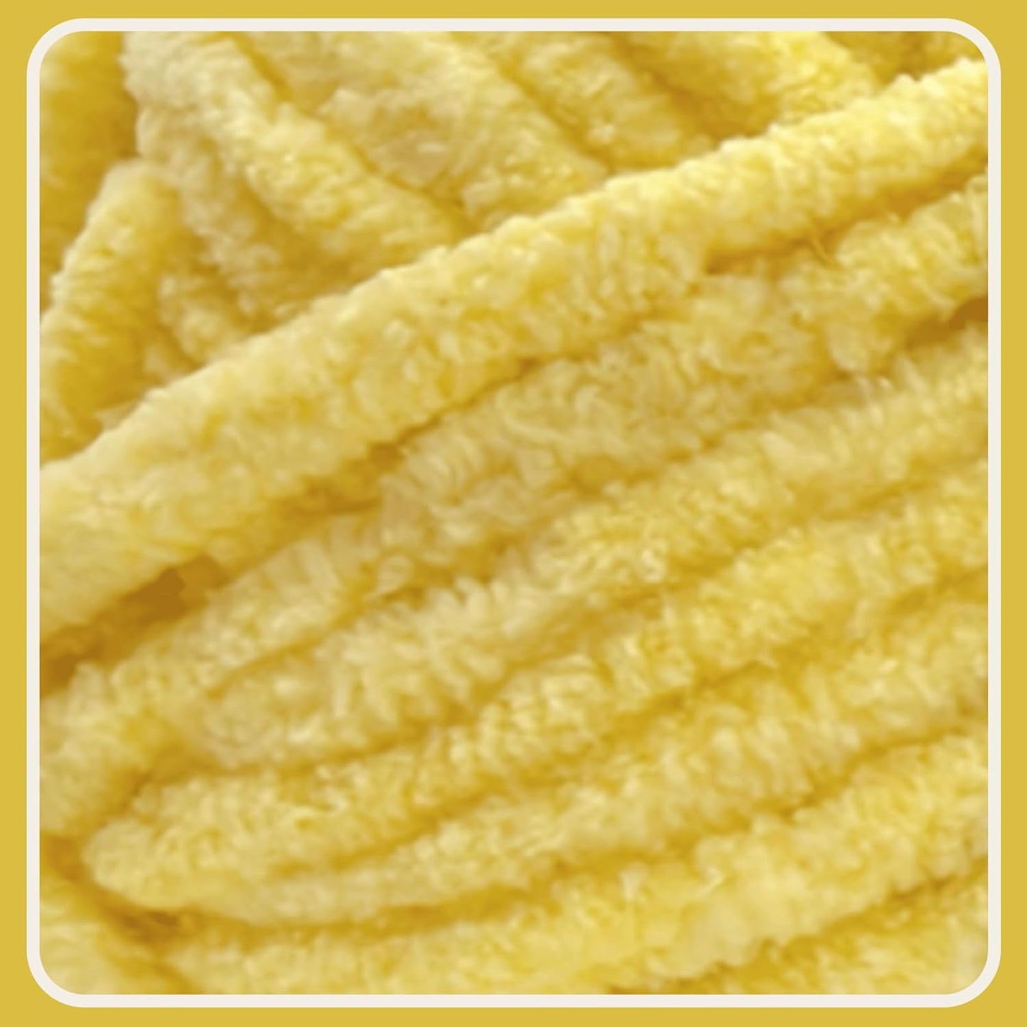 2 * 3.5Oz Soft Velvet Yarn Chenille Yarn for Crocheting and Knitting – Light Bulky (93 Yards/100g) - Microfiber Polyester - Yarn for Blanket Amigurumi Weaving Crafts (Yellow, 2 Pack)
