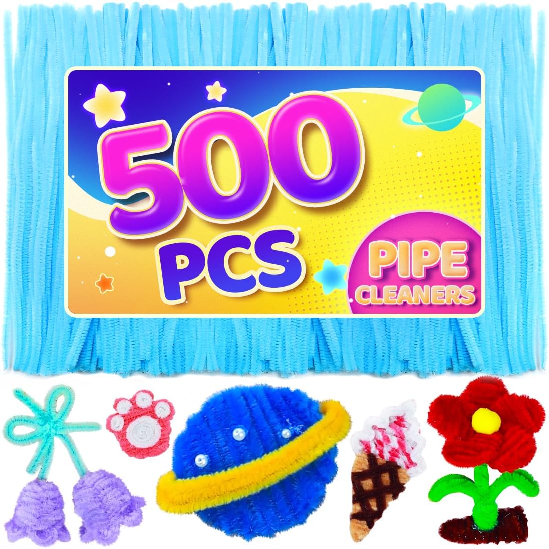 200pcs Pipe Cleaners, Yellow Pipe Cleaners Craft Supplies,Chenille Stems for DIY Arts Crafts Project(Yellow)