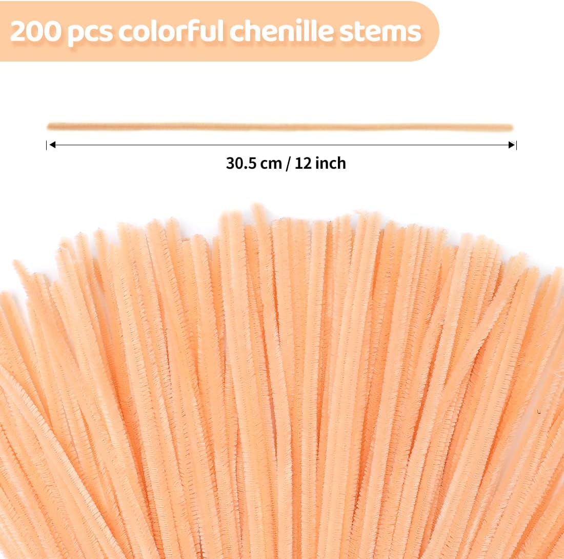 200pcs Pipe Cleaners, Yellow Pipe Cleaners Craft Supplies,Chenille Stems for DIY Arts Crafts Project(Yellow)