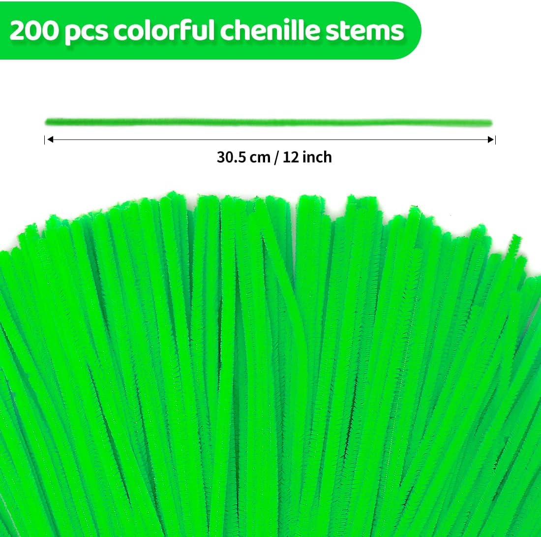 200pcs Pipe Cleaners, Yellow Pipe Cleaners Craft Supplies,Chenille Stems for DIY Arts Crafts Project(Yellow)