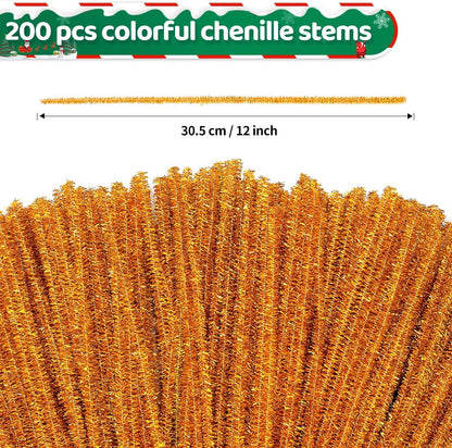 200pcs Pipe Cleaners, Yellow Pipe Cleaners Craft Supplies,Chenille Stems for DIY Arts Crafts Project(Yellow)