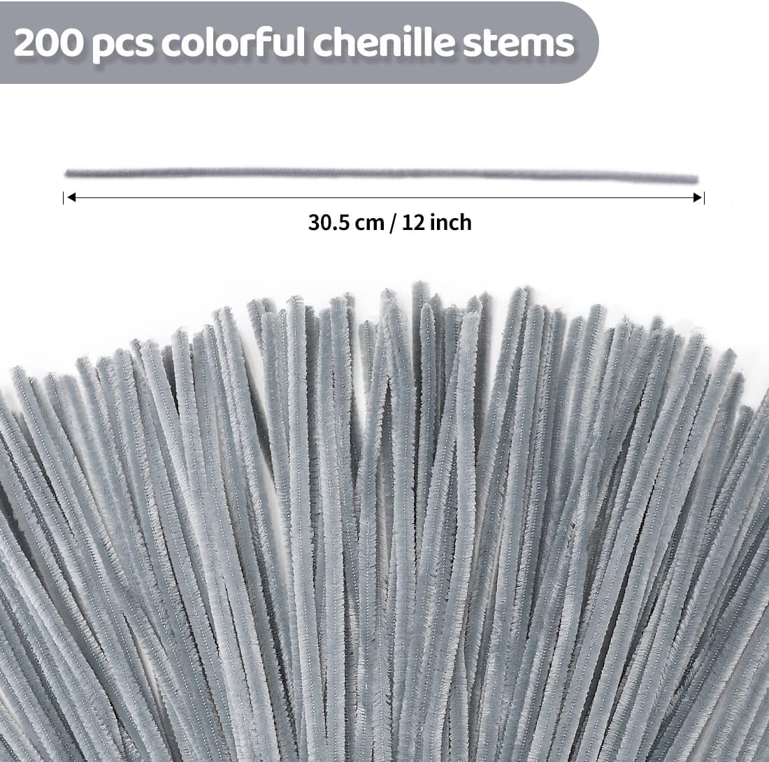 200pcs Pipe Cleaners, Yellow Pipe Cleaners Craft Supplies,Chenille Stems for DIY Arts Crafts Project(Yellow)