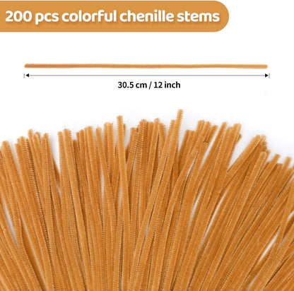 200pcs Pipe Cleaners, Yellow Pipe Cleaners Craft Supplies,Chenille Stems for DIY Arts Crafts Project(Yellow)
