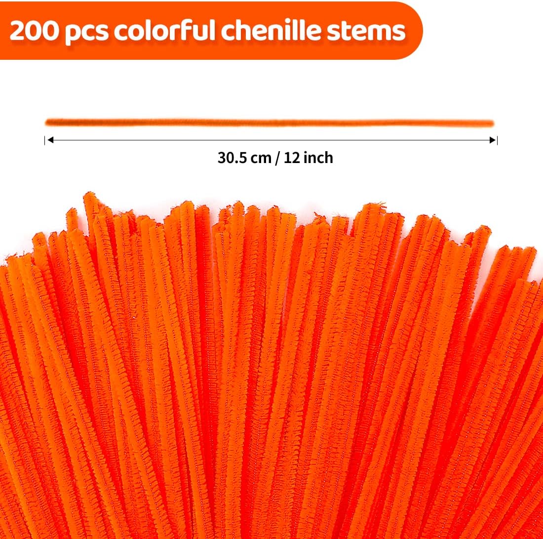 200pcs Pipe Cleaners, Yellow Pipe Cleaners Craft Supplies,Chenille Stems for DIY Arts Crafts Project(Yellow)
