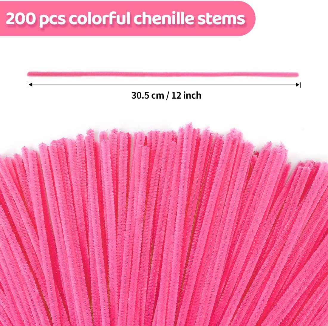 200pcs Pipe Cleaners, Yellow Pipe Cleaners Craft Supplies,Chenille Stems for DIY Arts Crafts Project(Yellow)