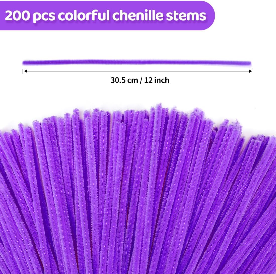 200pcs Pipe Cleaners, Yellow Pipe Cleaners Craft Supplies,Chenille Stems for DIY Arts Crafts Project(Yellow)
