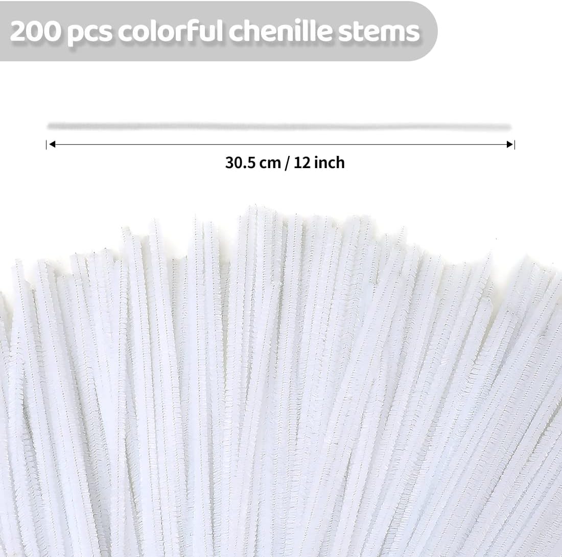 200pcs Pipe Cleaners, Yellow Pipe Cleaners Craft Supplies,Chenille Stems for DIY Arts Crafts Project(Yellow)