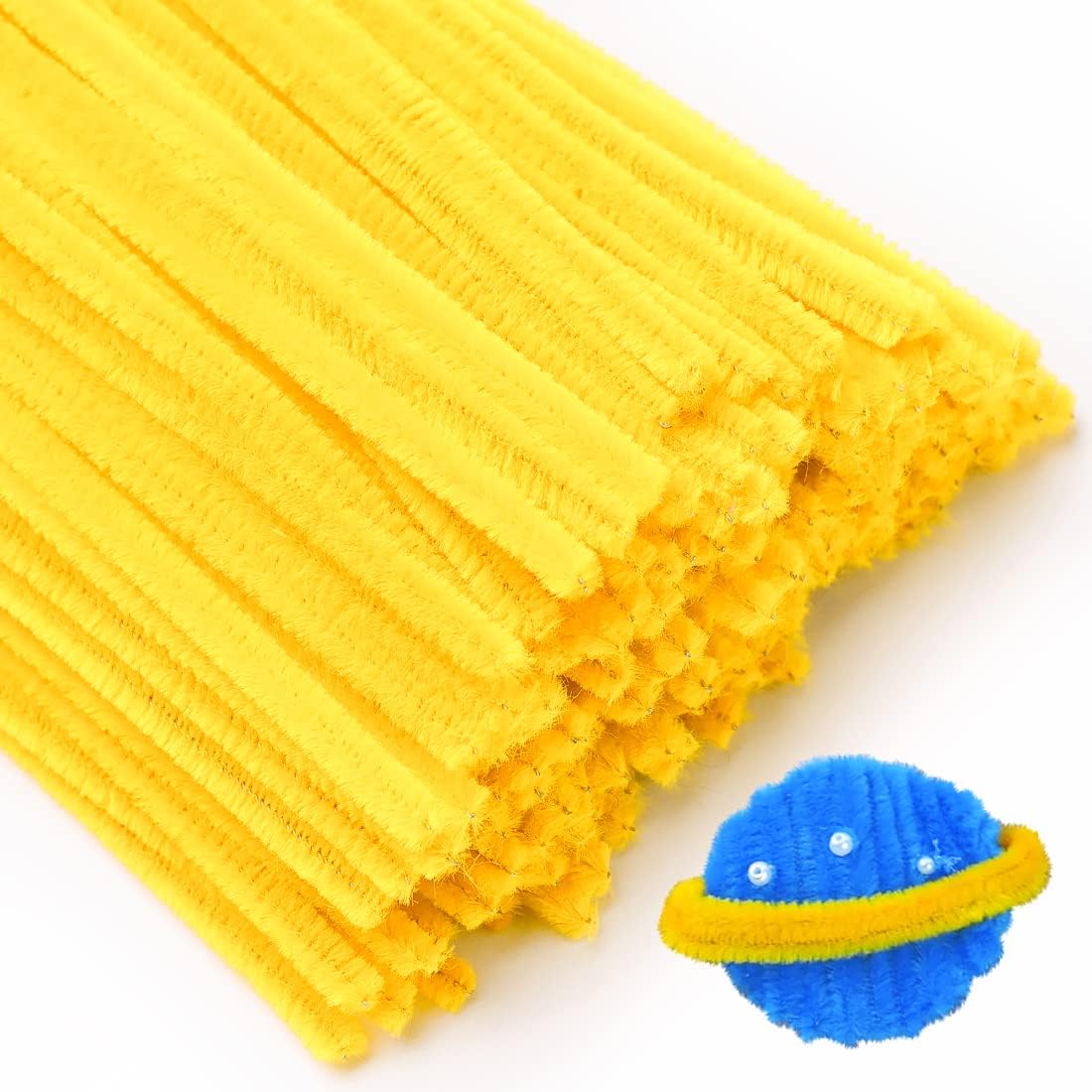 200pcs Pipe Cleaners, Yellow Pipe Cleaners Craft Supplies,Chenille Stems for DIY Arts Crafts Project(Yellow)