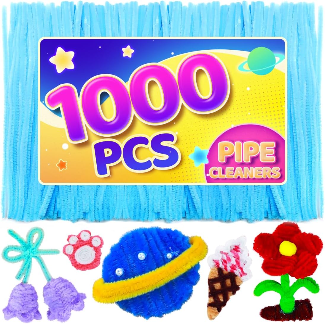 200pcs Pipe Cleaners, Yellow Pipe Cleaners Craft Supplies,Chenille Stems for DIY Arts Crafts Project(Yellow)