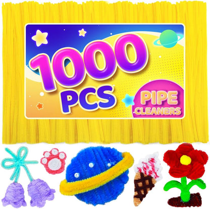 200pcs Pipe Cleaners, Yellow Pipe Cleaners Craft Supplies,Chenille Stems for DIY Arts Crafts Project(Yellow)