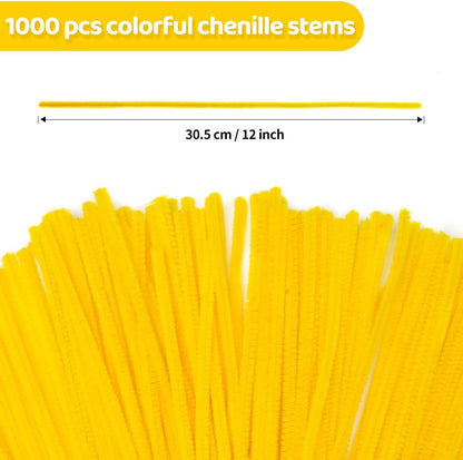 200pcs Pipe Cleaners, Yellow Pipe Cleaners Craft Supplies,Chenille Stems for DIY Arts Crafts Project(Yellow)