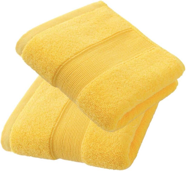 700GSM 2Piece Hand Towels -100% Cotton for Bathroom,Kitchen,Beauty,Spa,Gym,Household face Towel,Highly Absorbent Towels(13.7 x 29.5 Inches) (Yellow)