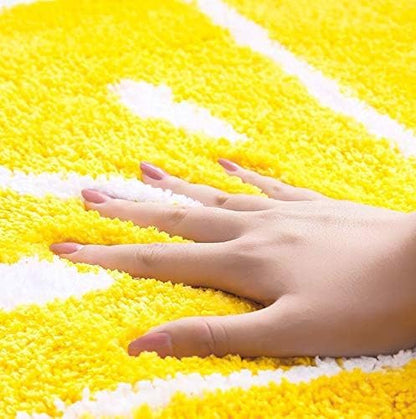 Rainbow/Lemon Rug Carpet Water Absorption Non-Slip Bedroom Bathroom Door Mat (Lemon S)