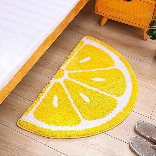 Rainbow/Lemon Rug Carpet Water Absorption Non-Slip Bedroom Bathroom Door Mat (Lemon S)