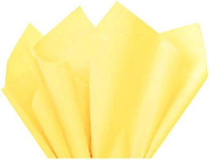 Orange Gift Wrap Tissue Paper | Size: 15 Inch X 20 Inch | Count: 10 Sheets | DIY Craft, Art, Wrapping, Crepe, Decorations, Pom Pom, Packing & Party (Light Yellow)