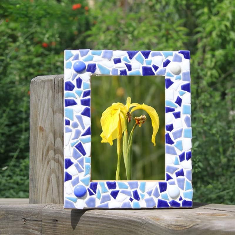 1.1LB Irregular Ceramics Mosaic Tiles, Mosaic Pieces Stones for DIY Mosaic Making Craft Hobby Arts Home Wall Decoration (Yellow)