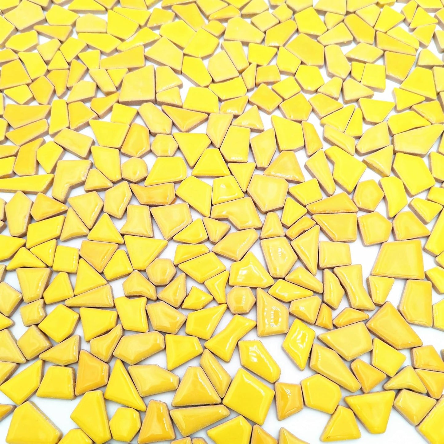 1.1LB Irregular Ceramics Mosaic Tiles, Mosaic Pieces Stones for DIY Mosaic Making Craft Hobby Arts Home Wall Decoration (Yellow)